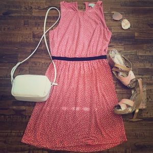 Pink sleeveless Loft dress with elastic waistband